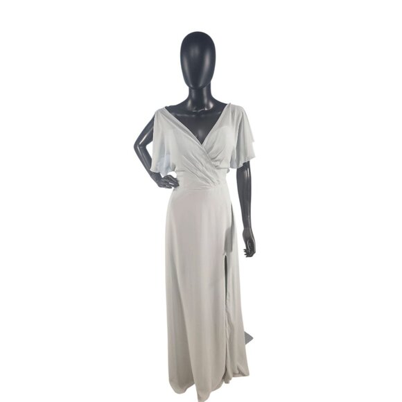Mori Lee Dresses & Skirts - NWOT Seaglass Chiffon Flutter Sleeve A-Line Maxi Formal Dress - Mori Lee